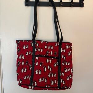 Vera Bradley Red Penguin Tote Bag